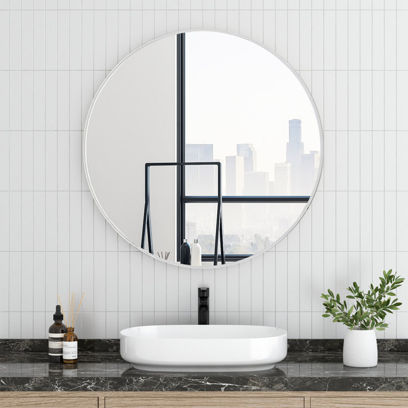 Miroir mural rond pour salle de bain, chambre à coucher, meuble-lavabo, 30 po x 30 po