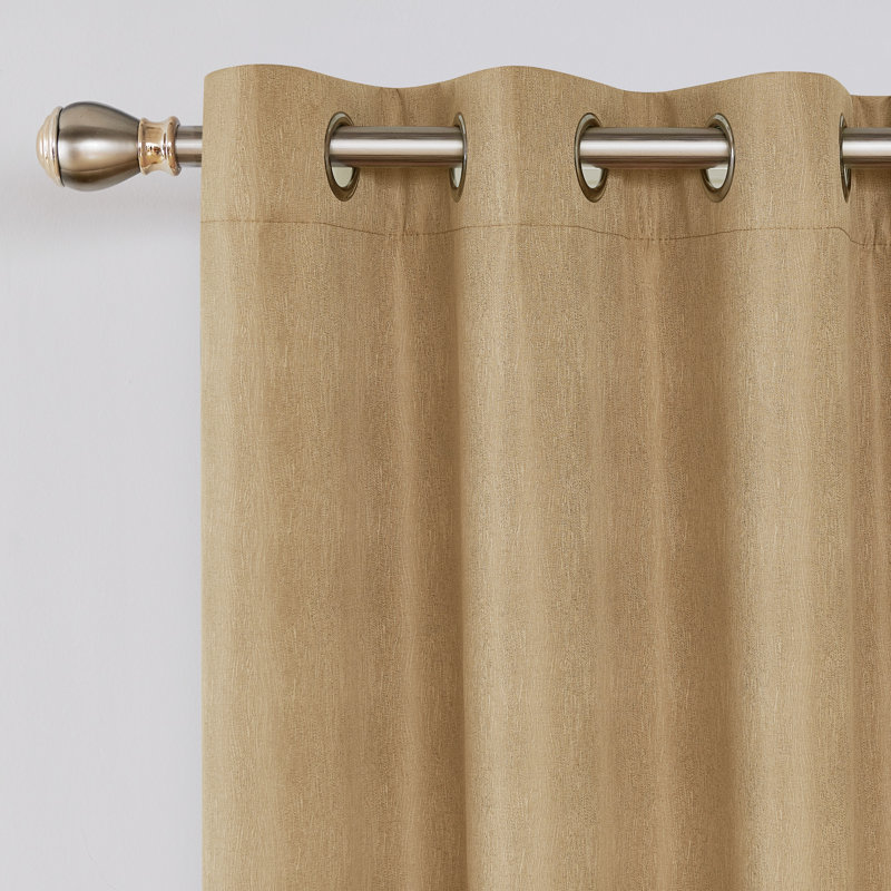 Onerva Blackout Curtain Pair, Light Beige, 52'' W x 54'' L
