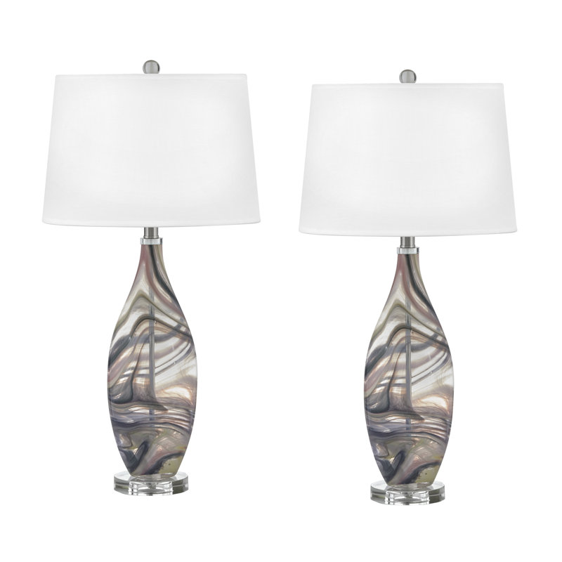Scilla 30" Grey Glass Table Lamp