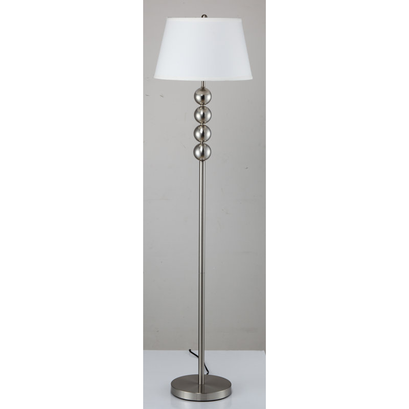 Browerville 62'' Brushed Steel Traditional Floor Lamp