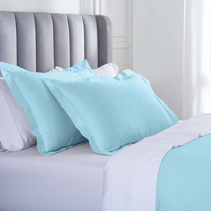 Ensemble de housse de couette 100% modal en bois de hêtre, Housse de couette pour très grand lit et 2 taies, Bleu clair