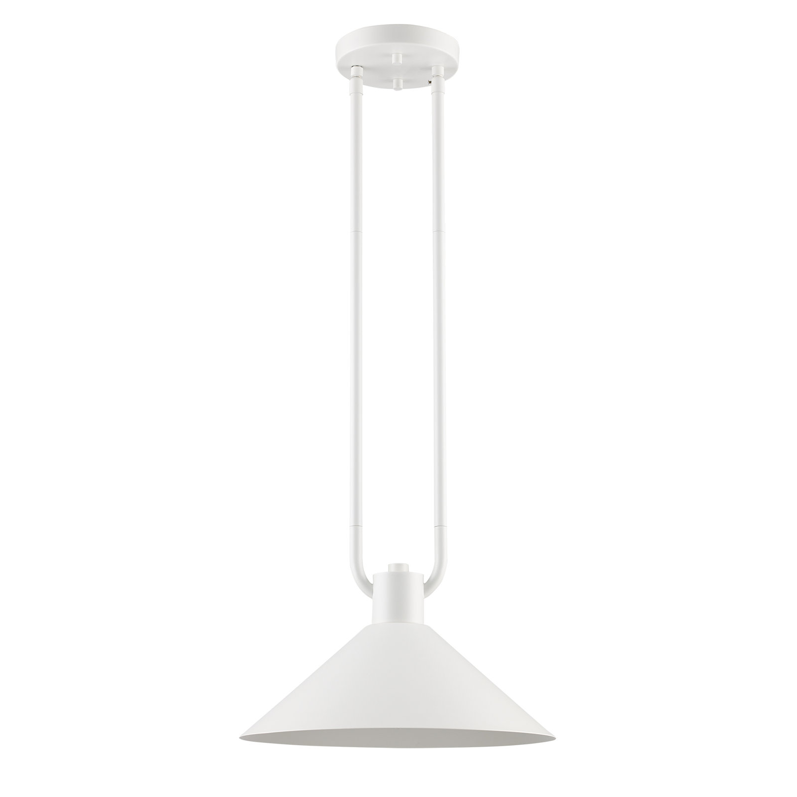 Fayra 1 - Light Industrial Pendant, White, 10.25" H x 12" W x 12" D