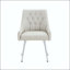 Chaise de salle à manger capitonnée en cuir avec dossier à losanges et poignée en métal - ensemble de 2-129041757-129041759-129041761
