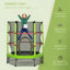 Trampoline rond sans fil pour enfants de 5 pi avec filet de sécurité et coussin pour l'intérieur et l'extérieur, vert
