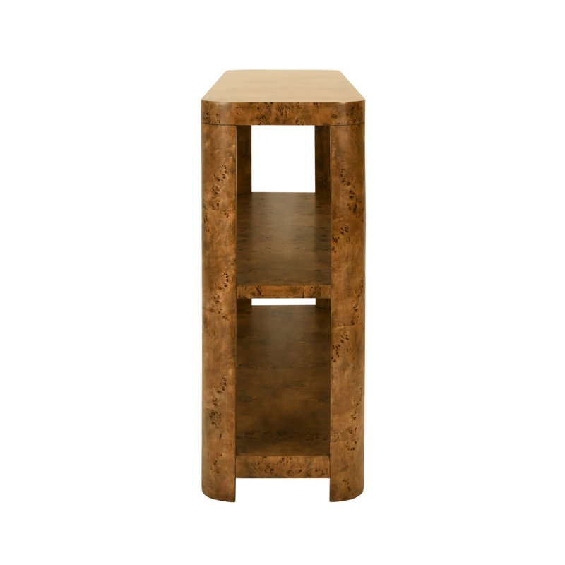 54'' W Console Table, Dark Burl Wood