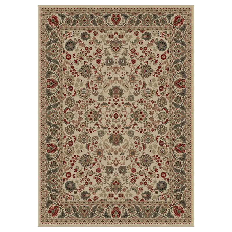 Tapis décoratif oriental Ivoire izaja, Rectangle 3 pi 11 po x 5 pi 7 po