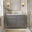 Meuble-lavabo mural 36 po, armoire de rangement flottante avec 2 tiroirs, 1 tiroir basculant, lavabo simple en céramique 3 trous, armoire moderne-2055328747