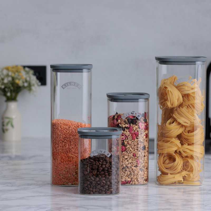 Kilner Fresh Storage Jars - Set Of 4 (33.8, 50.7, 67.6, 118Oz)