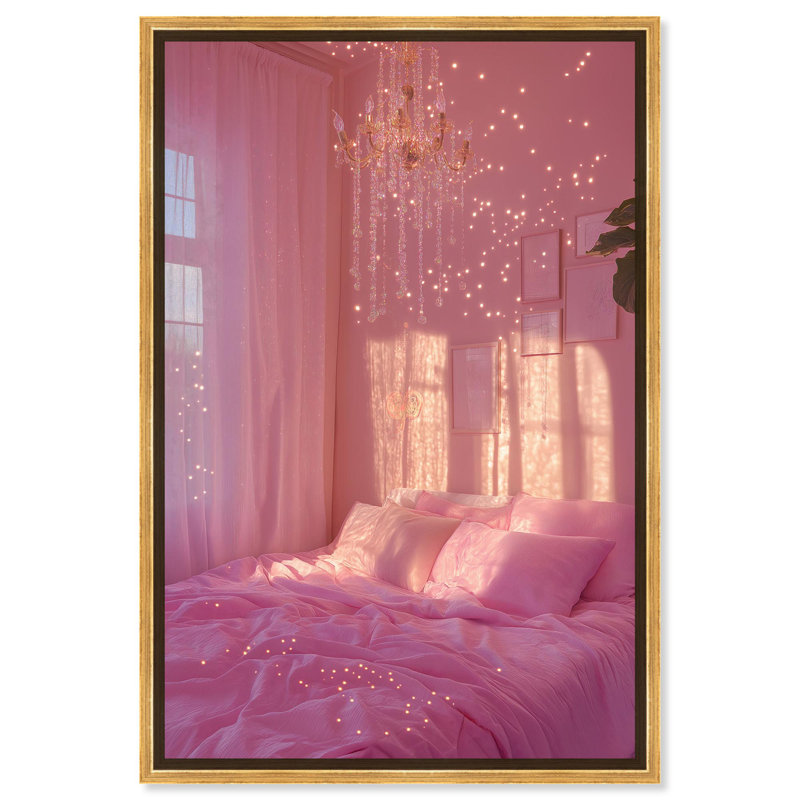 «Pink Dream Room» par Art Remedy, H 16 po x l 11 po, Cadre noir