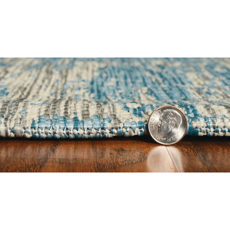 Adilynn Abstract Indoor / Outdoor Rug, Round 7'10"