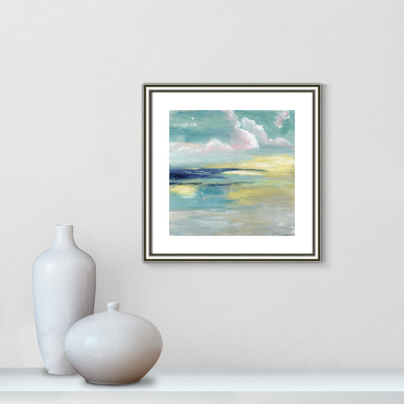 «Bertie Ocean View» par Tava Studios - reproduction d'art, Papier avec cadre argenté, H 18,25 po x l 18,25 po x P 0,88 po