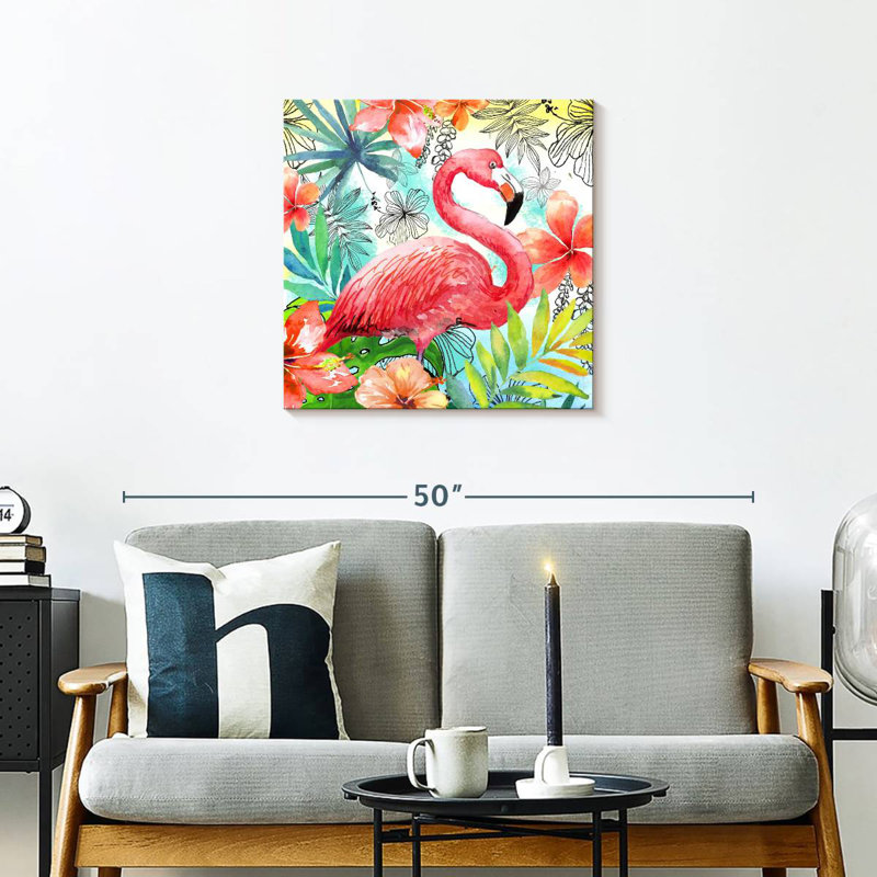 Carré flamant rose Brampt, H 24 po x l 24 po