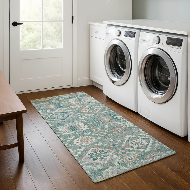 Premium Machine Washable Ariel Global Rug, Runner 2'3" x 7'6"