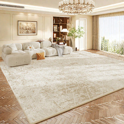 Tapis rectangulaire de style crème avec envers antidérapant