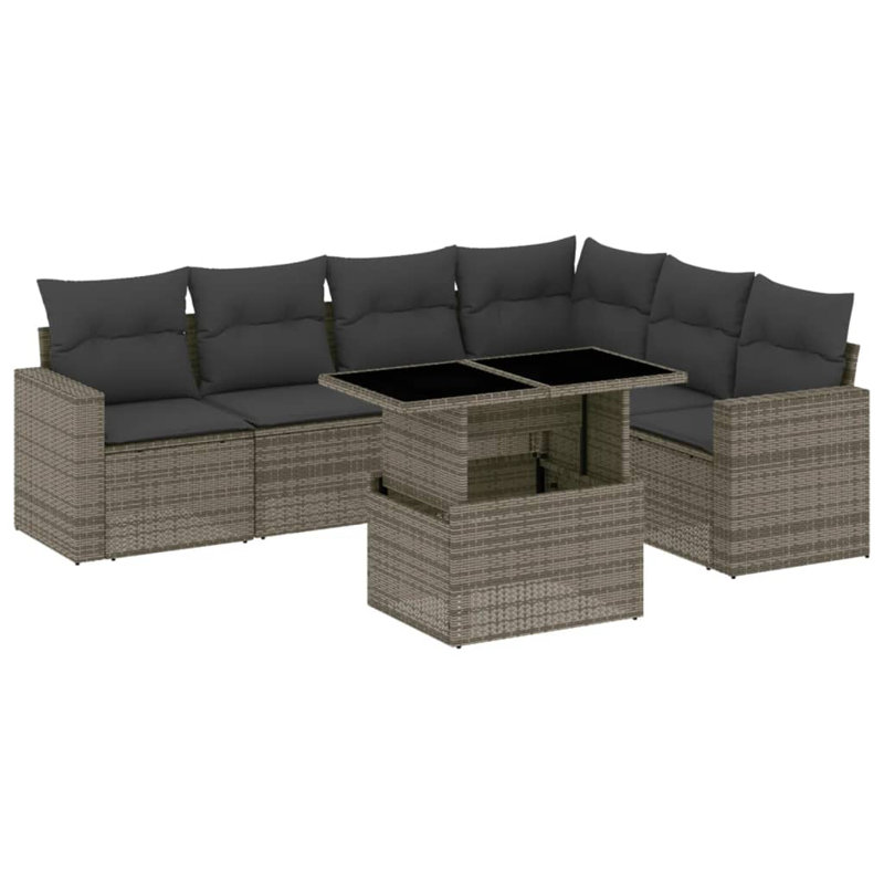 Grand canapé modulaire en rotin PE Vidaxl