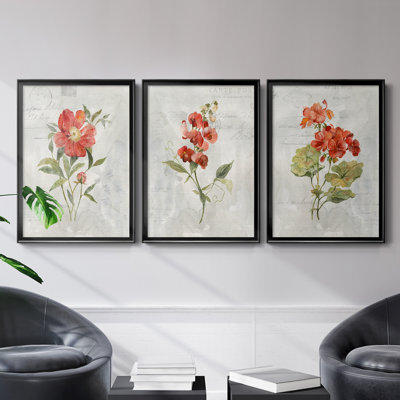 " Linen Geranium " 3 - Pieces Painting Print