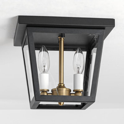 Plafonnier semi-encastré d'extérieur 2 lumières 2 lumières