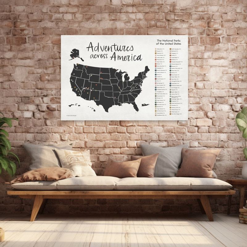 Adventures Across America, art contemporain, H 40 po x l 60 po