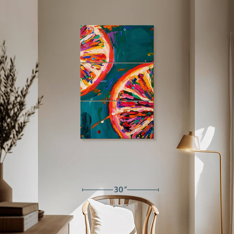 Yarlin Pink Grapefruit Slices, 57" H x 36" W