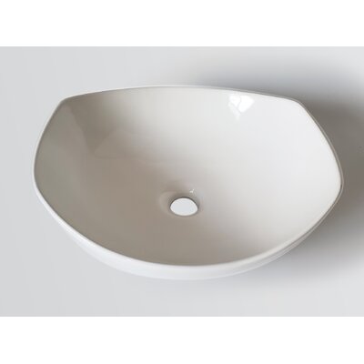 White Vitreous China Round Vessel Bathroom Sink -  Juvia, JVI-OVL-2410B