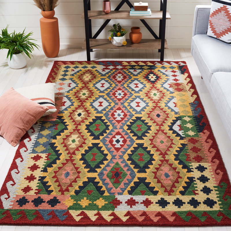 Tapis de style sud-ouest en coton 0,1, Rectangle 5 pi x 8 pi