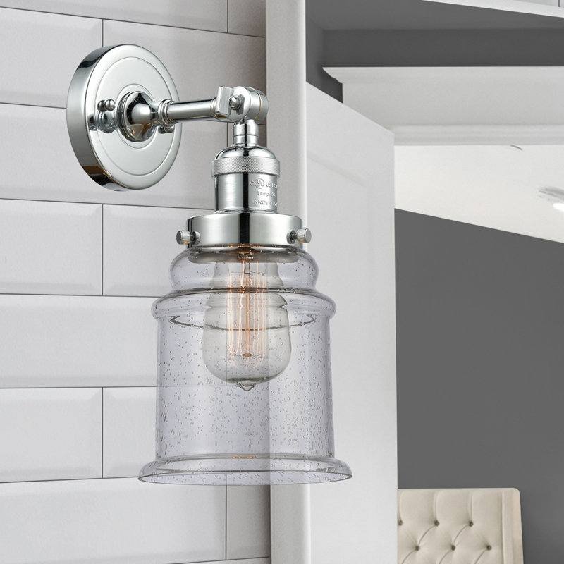 Galaviz Dimmable Bath Sconce, Seedy, 6 Watt Vinage LED Bulb, Polished Chrome