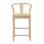 Renault 37" Tall Oak Wood Counter Stool, Light Bleached Natural