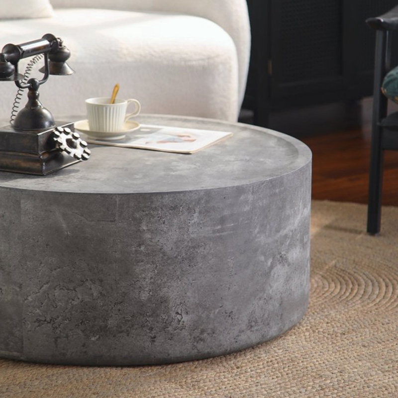 Table basse 31,5 "pour le salon, H 12,4 po x L 31,5 po x l 31,5 po, Gris Pierre