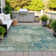 Machine Washable Indoor/Outdoor Xhevrie Teal Rug