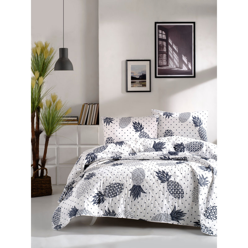 Canny Cotton No Pattern Bedspread, W155 x L200cm, White