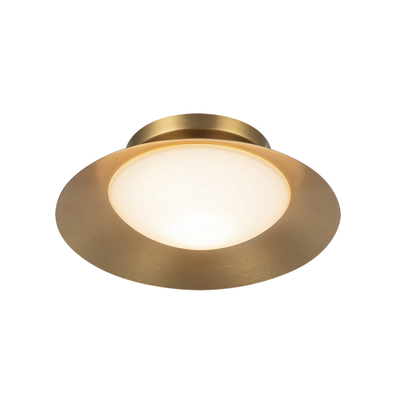 Cleo 1 - Light LED Flush Mounted Sconce, Gold, White/Brushed Gold