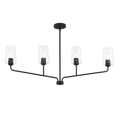 Celino Four-Light Linear Chandelier with Clear Glass