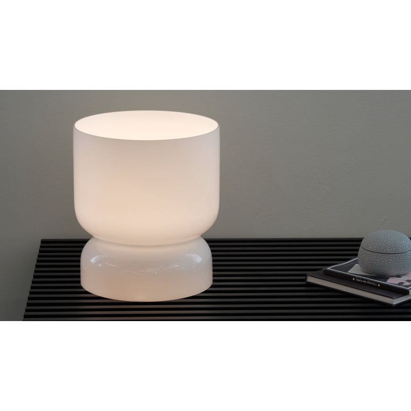 Totem Table Lamp Opal Glass Shades, 20" H x 13" W x 13" D
