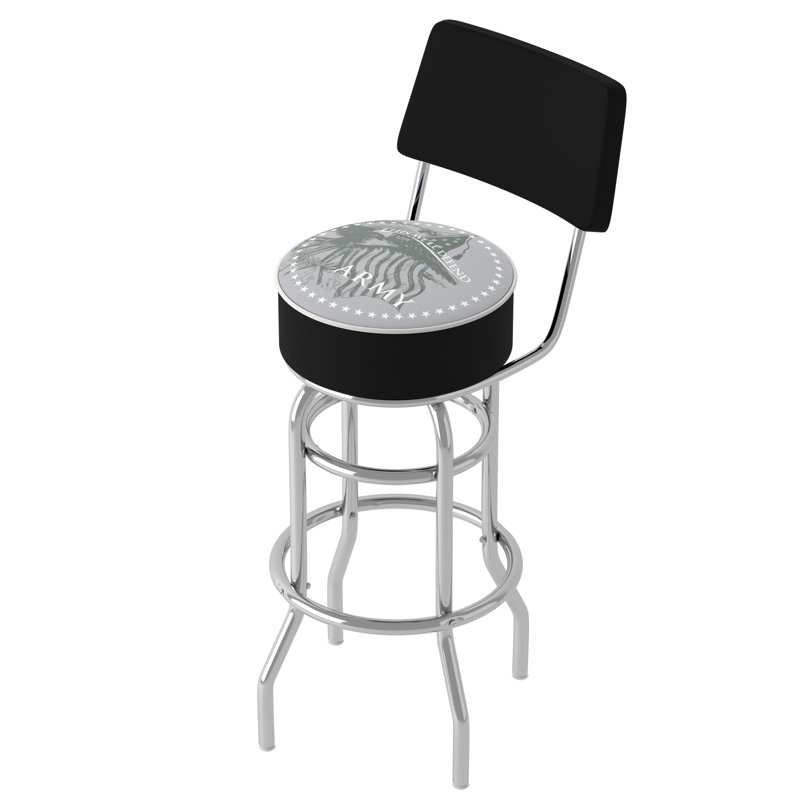 Swivel Upholstered Counter Stool with Metal Frame