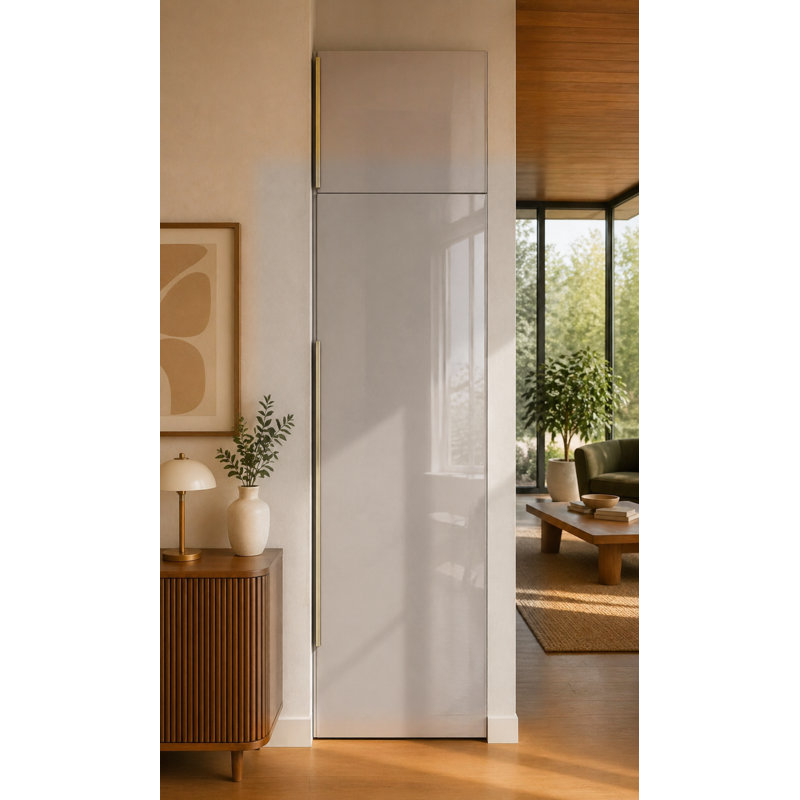 Garde-robe moderne, 93 po de hauteur, 4 portes, 24 po de largeur - PET gris