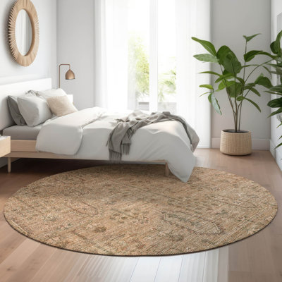 Premium Machine Washable Prisco Terracotta Rug