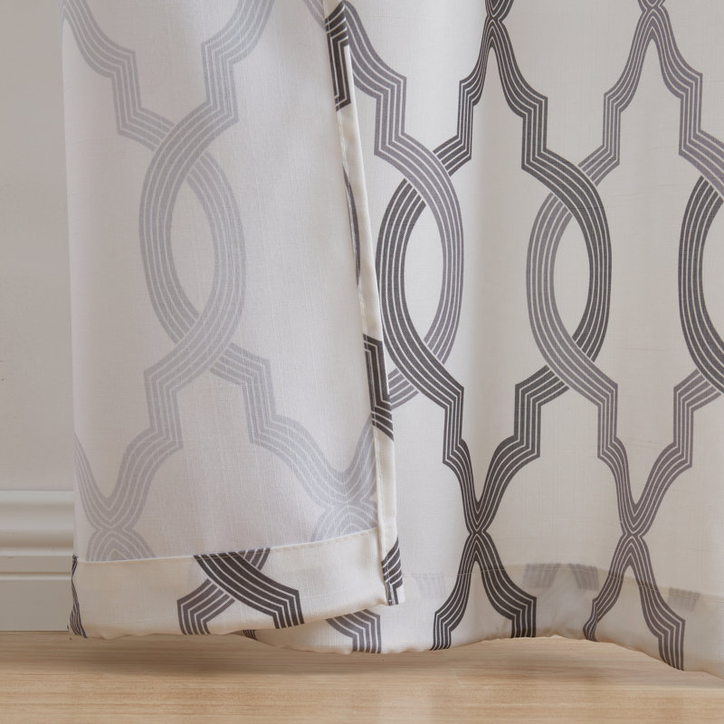 Paire de rideaux semi-transparents avec œillets , Anthracite, l 38 po x L 63 po