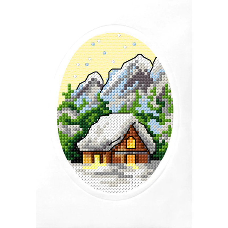 Ensemble de cartes de point de croix Winter Landscape Mountains par Orchidea 6324
