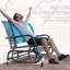 Banc oscillant d'extérieur avec filet respirant-1875701417