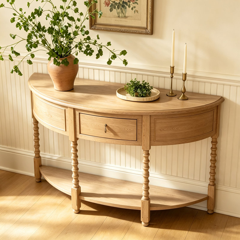 Console demi-cercle de style français