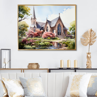 Aquarelle rustique de la chapelle blanche
