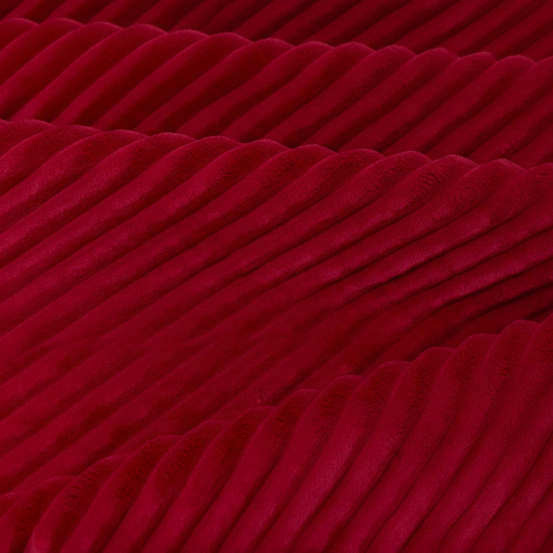 Repose-pieds entièrement rembourré en velours côtelé Modern, Red