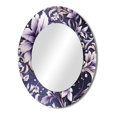 Rouxel Purple Love Knot Damask Captur - damask  Decorative Wall Mirror, Purple Mirror, Printed Metal Art