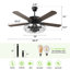 Ventilateur de plafond industriel 51 "avec télécommande 6 vitesses Kappenne