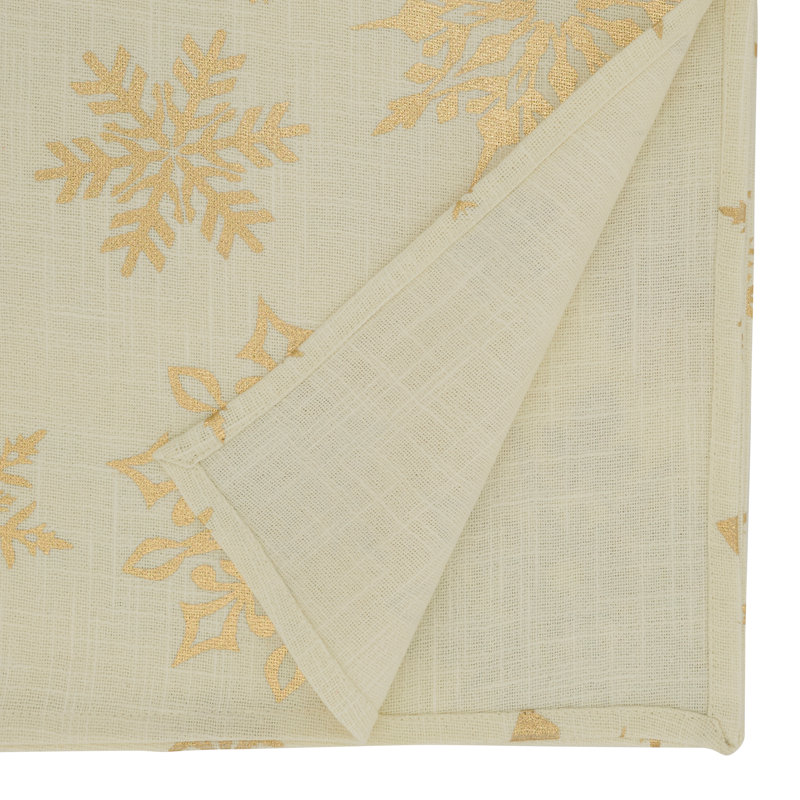 Naledi 100% Cotton Christmas Table Runner, 16" W x 90" L, Gold