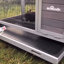 Cage à lapin en bois pour l'intérieur et l'extérieur, cage à lapin avec filet amovible et plateau étanche, cage à lapin mobile avec roulettes (brun)-1614201341