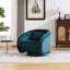 Fauteuil moelleux en velours doux pivotant à 360 degrés avec base en bois d'hévéa massif, tapis antidérapants et installation rapide, pour un espace de vie principal