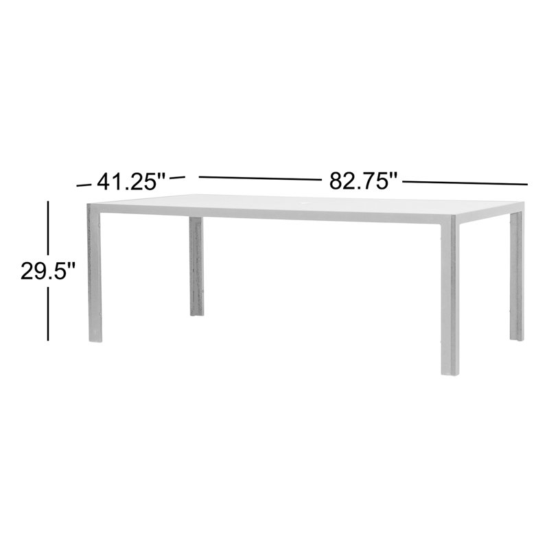 Staple Outdoor Dining Table, White, Concrete