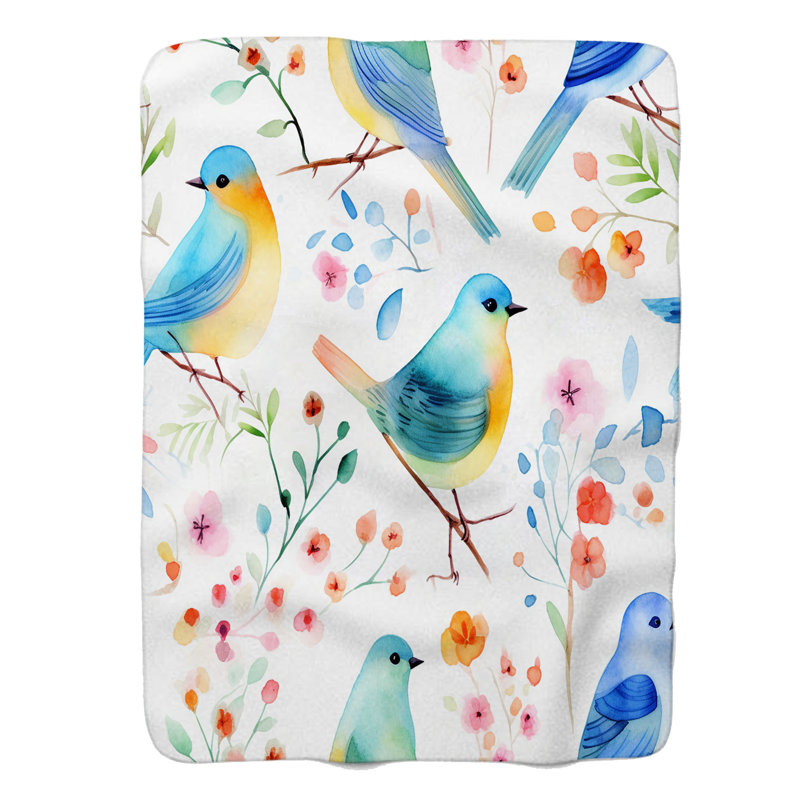 Couverture en sherpa de qualité supérieure 1 pièce Feathered Bloom, Grand lit