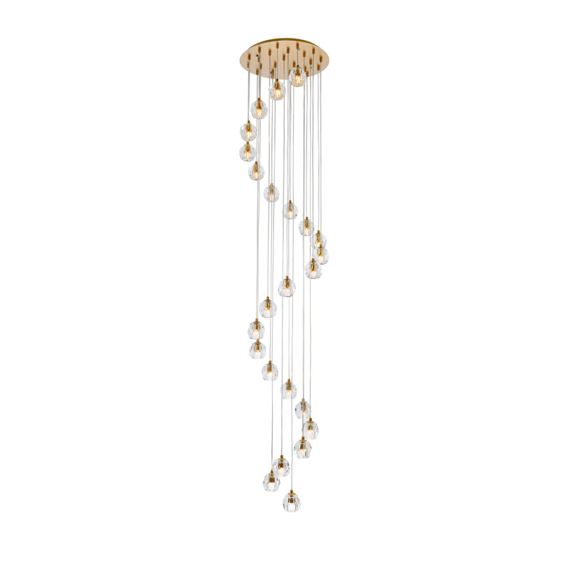 Luminaire suspendu Swampscott, Doré, 5 lumières, H 83 po x l 11,8 po x P 3,7 po